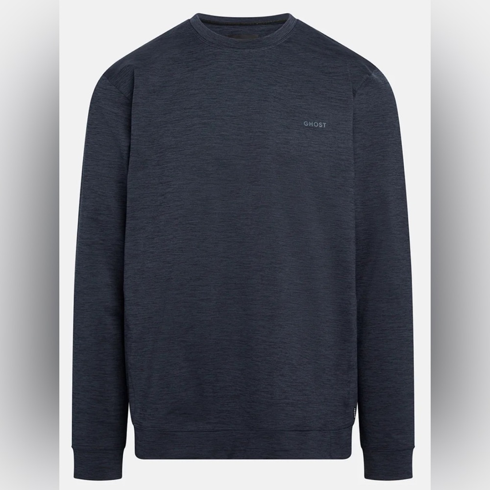 Ghost Golf Men’s Heathered Navy Crewneck Sweatshirt 4-way stretch Size XL, NWOT